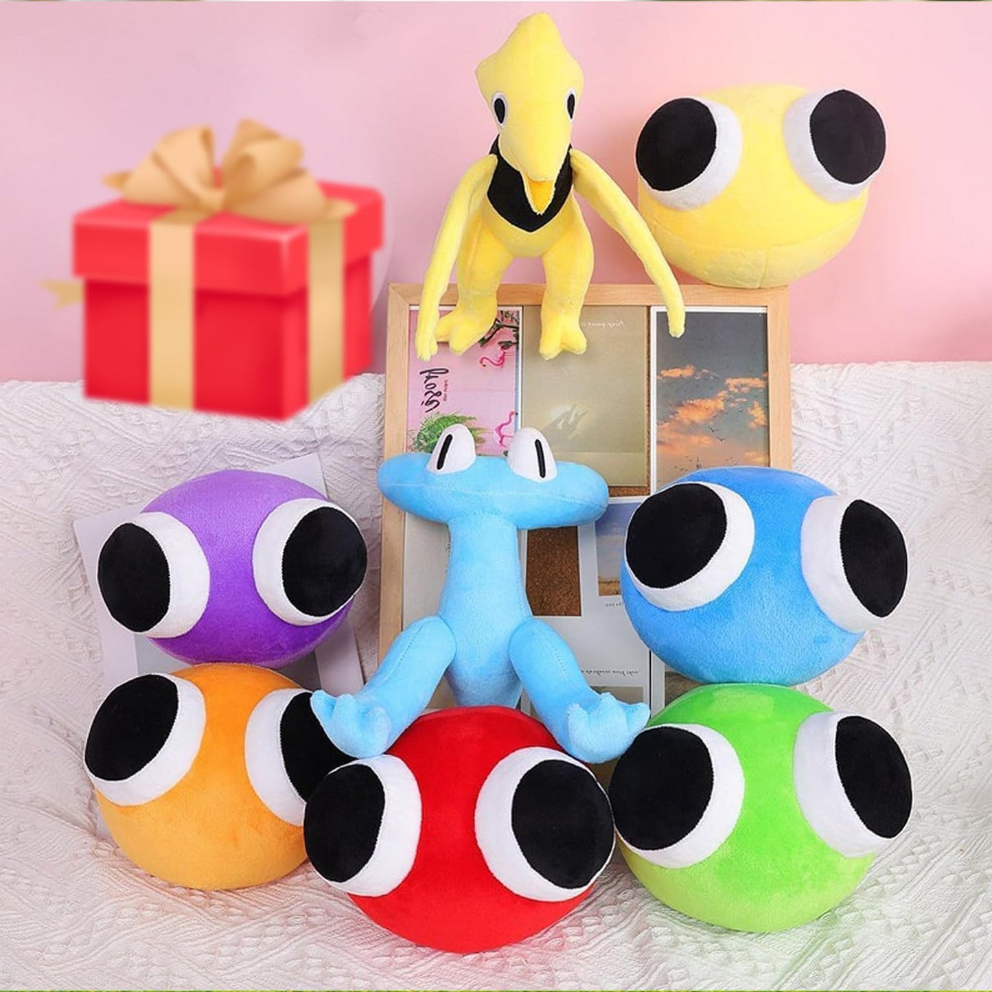 FJFFJF Rainbow Plush Toys - 8pcs Stuffed Animal Dolls, Soft Plush Fabric, Perfect for Kids' Birthdays, Model 768716721106
