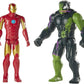 Marvel Titan Hero 12-inch Spider-Man Maximum Venom 2-Pack - Iron Man vs Venomized Hulk, Plastic, One Size