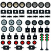 Wheels And Axles,Traffic Light ,Tires Bulk Lot - Building Bricks Block Education Wheels Set Toy Compatile With Major Brands, 52 Pcs, Over 6 Years Old