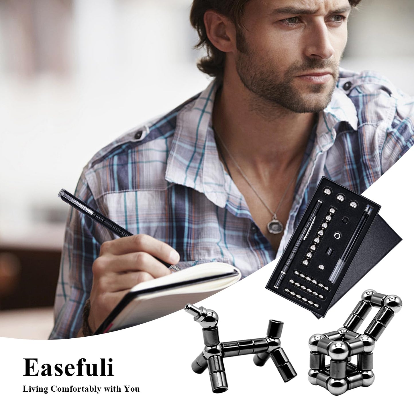 Easefuli Fidget Pen Upgrade Magnetic Pen, Gifts For Men Him Stocking Stuffers For Teens Adults Men Teen Boys Girls Gift Ideas Fi