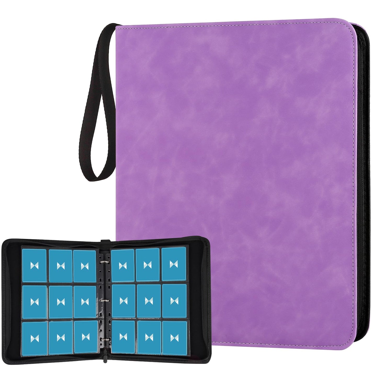 GERMUN 720 Card Binder  enhanced Trading Card Binder  9 Pocket Double Sided Pocket PU Card Collection Binder  Collector Card Album  Card Folder for MTG  TCG  Sports Cards  Game Cards (Light Purple)