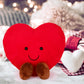 Artcreativity Large Valentines Plush Heart - Cute Love Heart Plush Toy With Smile And Little Brown Feet - Stuffed Love Heart Toy