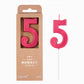 PHD CAKE 2.76 Inch Modern Red 5 Number Birthday Candles, Red Number Candles, Cake Number Candles, Party Celebration