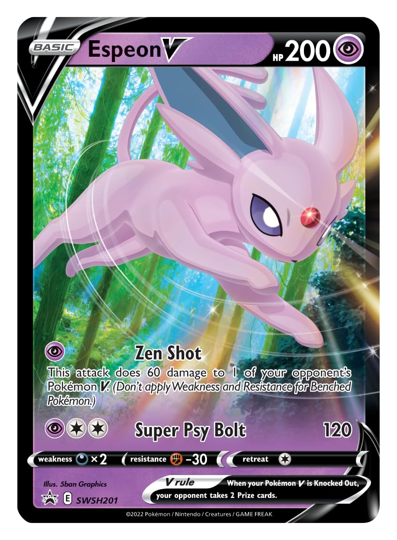 Pok  mon TCG: V Heroes Tin Espeon (1 Foil Card & 4 Booster Packs),Single,Multicolor