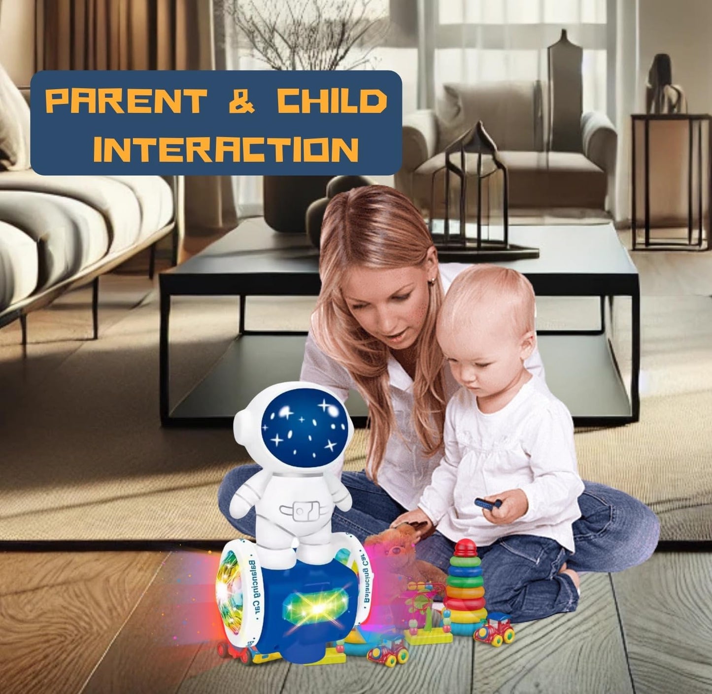 Trekone Robot Dancing Toy Astronaut Car Electric, 360 Spin Interactive, Musical And Light Up, Birthday Gift Boys And Girls, Obst