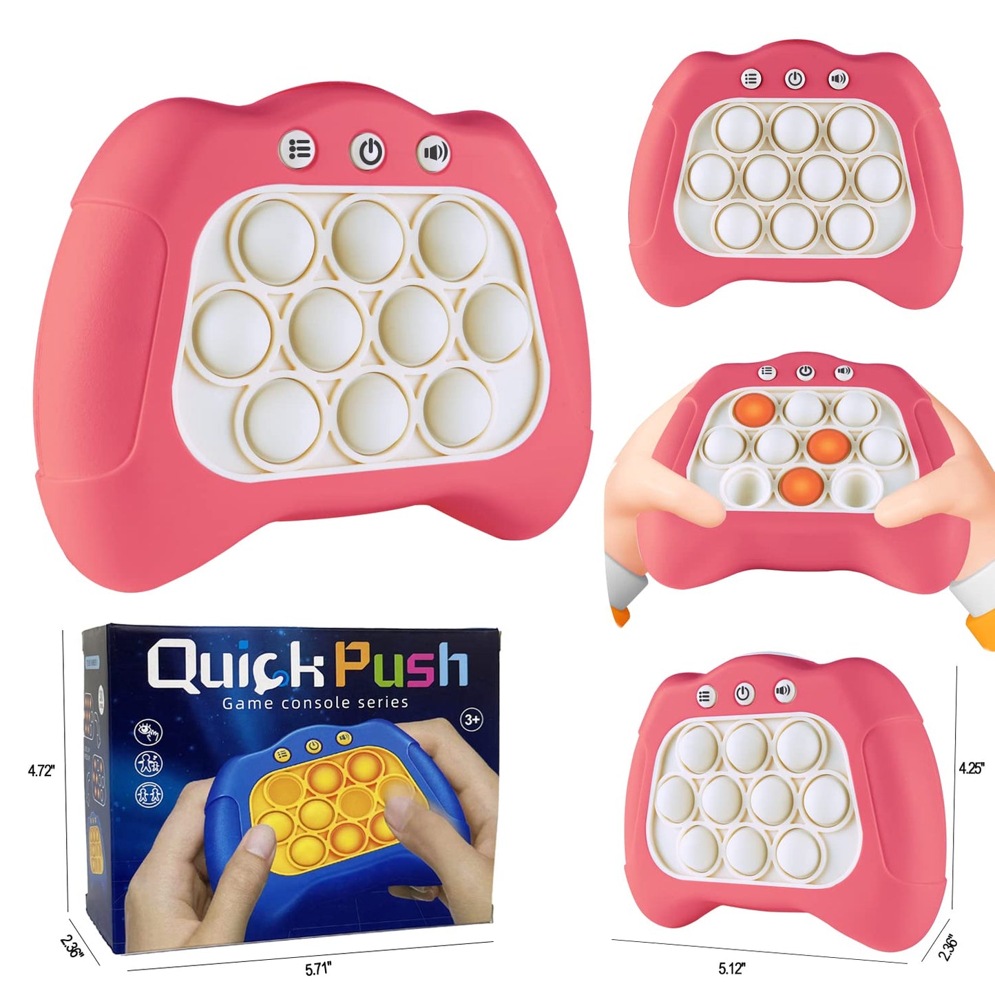 Intoypad Pop The Target! Handheld Speed Pushing Game Machine: A Fun Multiplayer Game For Family. Fidget Game Toy For 6 7 8 9 10
