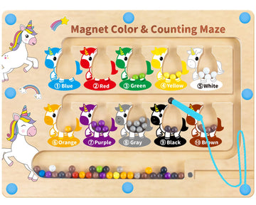Hongid Magnetic Color And Number Maze,Uniorn Gifts For Girls,Montessori Toys For 2 3 4 5 Year Old,Learning Educational Sensory Toys For Toddlers And Kids Boys Girls,Christmas Birthday Gift For Kids