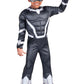 Marvel Black Panther Official Toddler Halloween Costume - enhanced Quality Padded Jumpsuit and Fabric Mask (3T-4T)