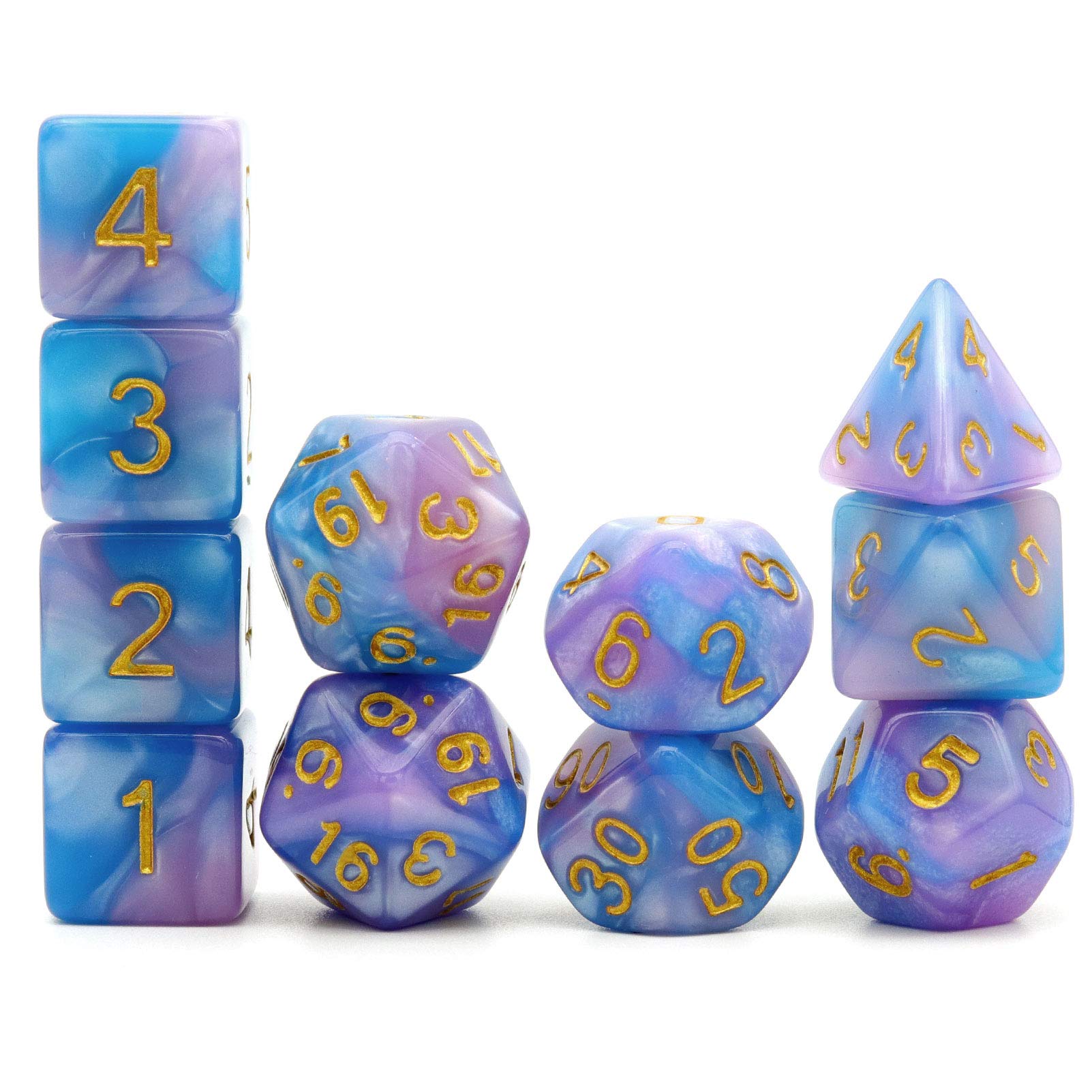 Haxtec 11PCS DND Dice Set Extra D6 D20 Polyhedral D&D Dice Compatible with Dungeons and Dragons Roleplaying Dice Games -Light Bl