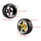 Shaluoman Plating 5-Spoke 12mm Hub Wheel Rims with Hard Plastic Tires for RC 1:10 Drift Car Gold