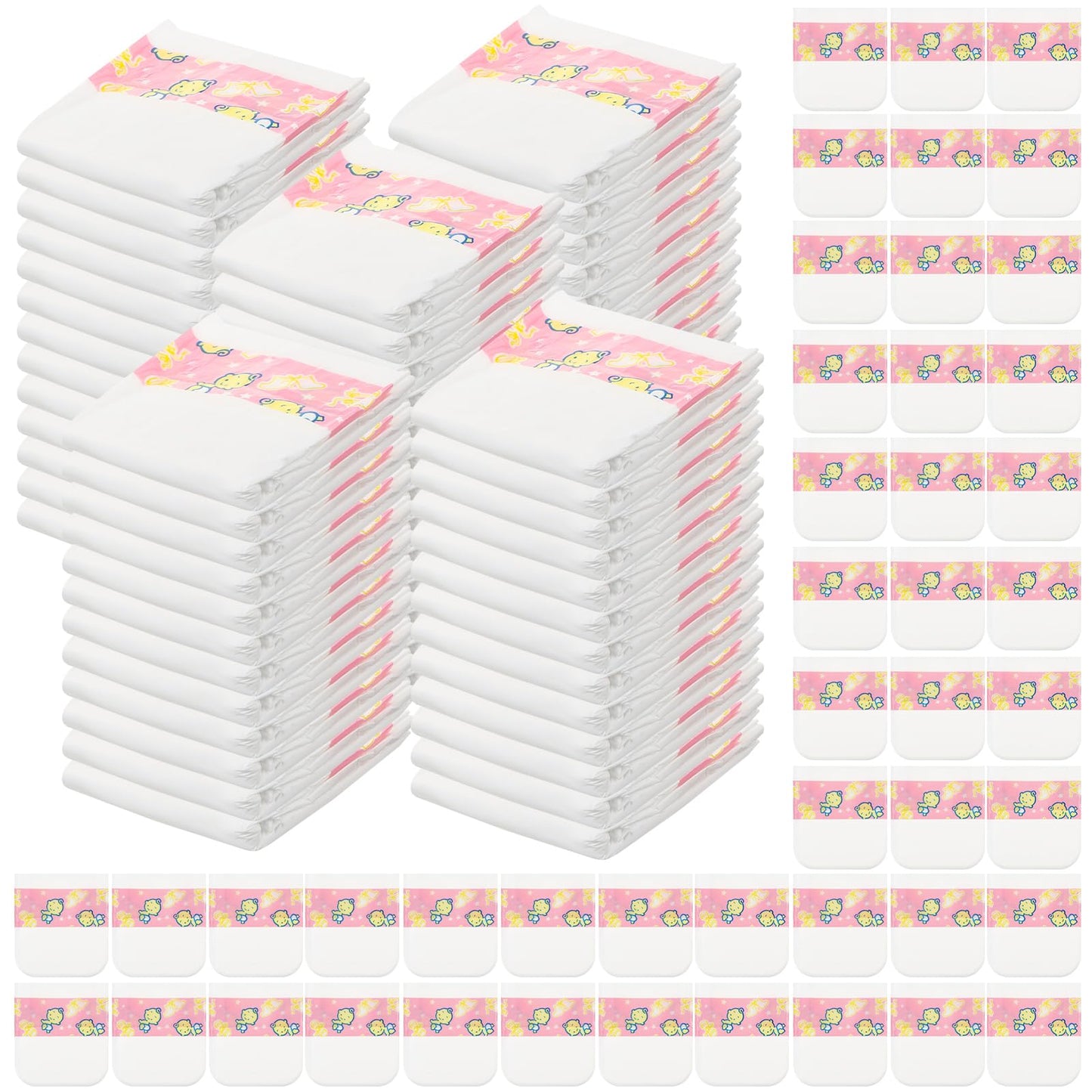 Libima 80 Pack Baby Doll Diapers Paper Reborn Doll Diapers Refill For 18-24 Inch Newborn Dolls Accessories Underwear Underpants,