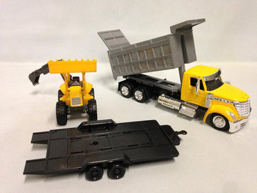 New Ray International Lonestar, Dump Truck W/Wheel Loader 1:43 Scale 18' Diecast Toy #16633 Yellow