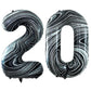 Goer Number 20 Balloons For 20Th Birthday Party Decorations,42 Inch Jumbo Foil Helium Balloons For 20Th Anniversary (Marble Black)