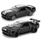 LOVEPOSELY Diecast Car Model 1:36 Dodge Challenger SRT Hellcat - Black Zinc Alloy DIY Kit for Kids