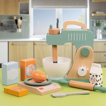 Wooden Blender Toys Play Set for Kids, Fruit Juicer Maker Toy, Montessori Pretend Play Food Kitchen Accessories for Toddler Girl