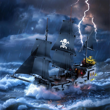 Pirate Ship Building Mini Blocks Kit, Blck Pearl Pirate Ship Building Toys For Adults, Toys Gift For Kids Boys 8-12, Not Compati