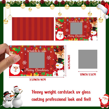 Outus 50 Pieces Christmas Scratch Off Cards Stickers Christmas Hawaii Party Games Vouchers Festive Raffle Tickets Holiday Business Prize Drawings For Kids Adults Families Events Groups (Mixed Style)