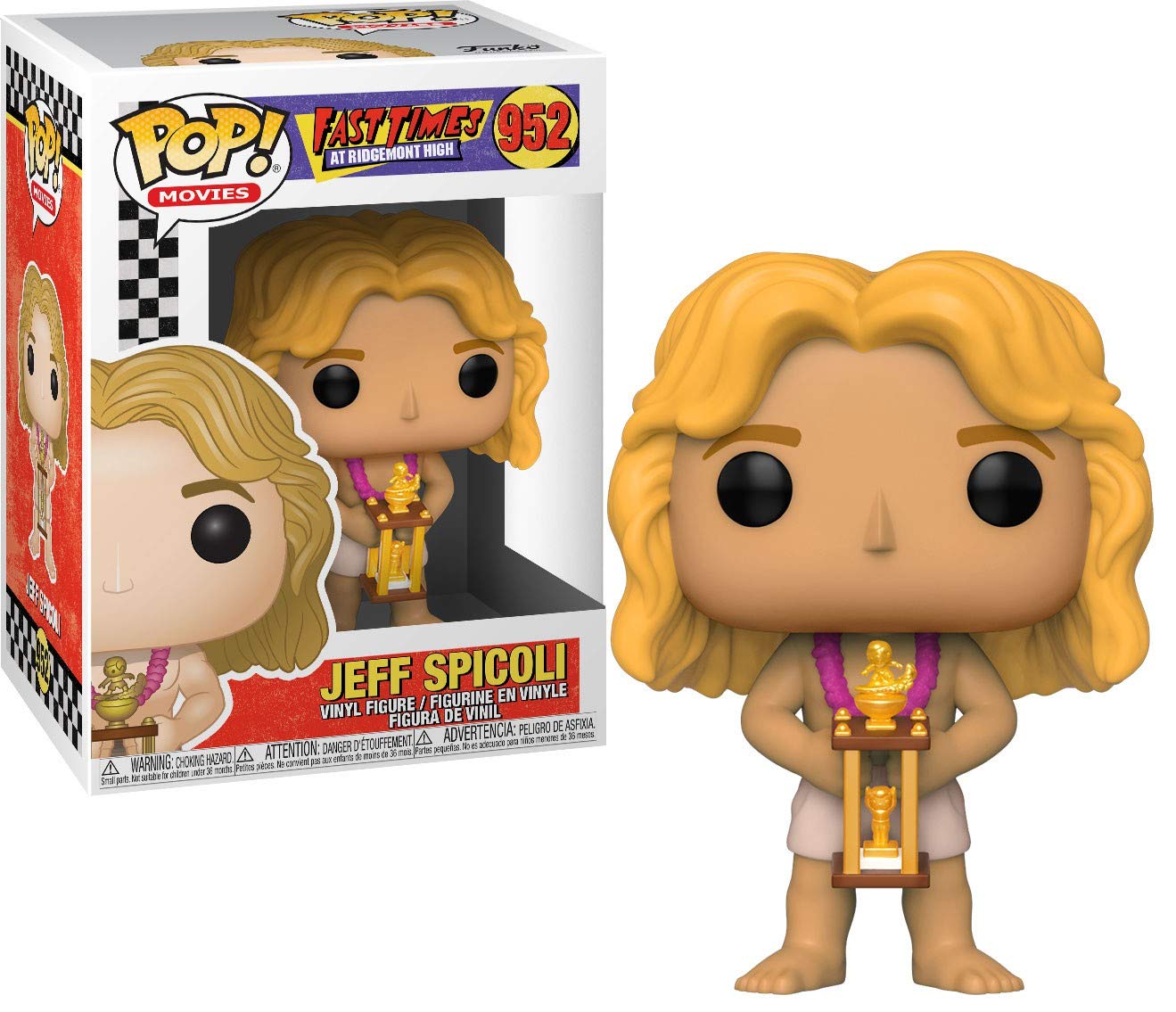 Funko Pop! Movie: Fast Times At Ridgemont High - Jeff Spicoli With Trophy, Multicolor, 3.75 Inches
