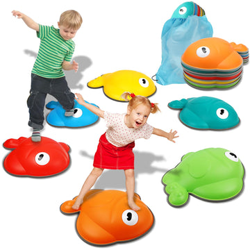 Terramus Goldfish Balance Stepping Stones For Kids, 6Pc Non-Slip Jumping Steps Stones, Toddler Obstacle Course Game Promote Coor