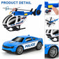 Zhfuys 25.6'' Semi Truck Toy, Big Truck Toy With Police Car And Helicopter, Police Toys With Sounds & Lights, Great Gift For 3+Y