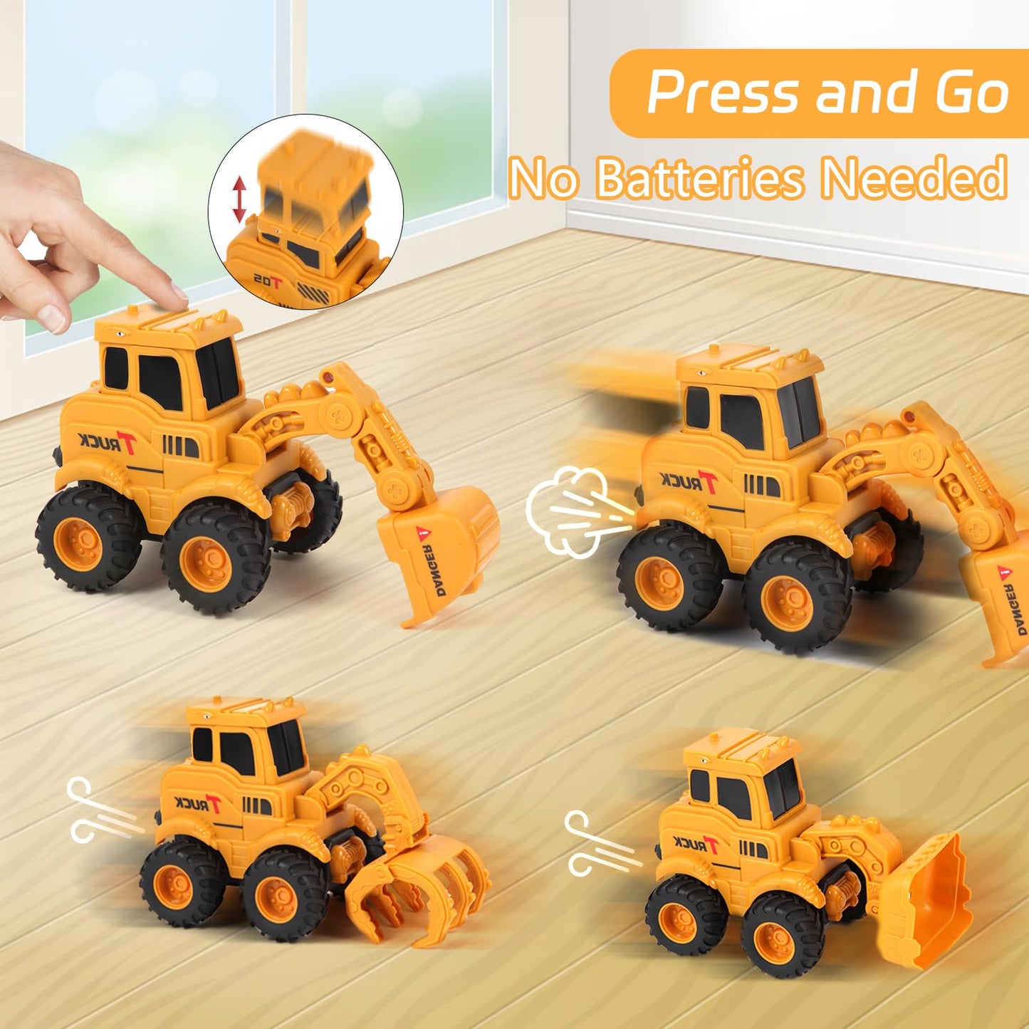 Olbyefly Construction Toys for 2 3 4 5 6 + Year Old Boys Kids Toddlers Girls, Sandbox Excavator Toy Trucks Construction Truck To