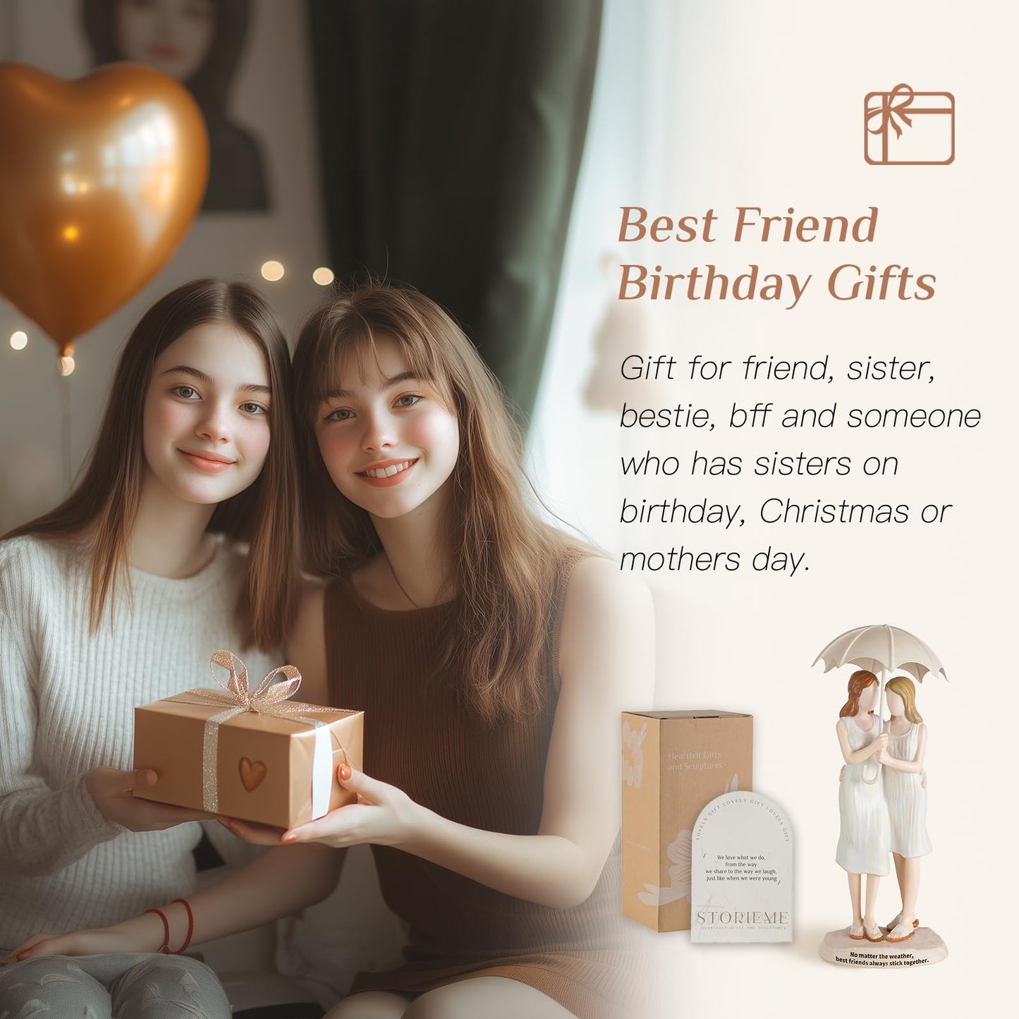 Storieme Best Friend Birthday Gifts For Women: Unique Friendship Sisters Gifts From Sister Bestie Bff Figurines