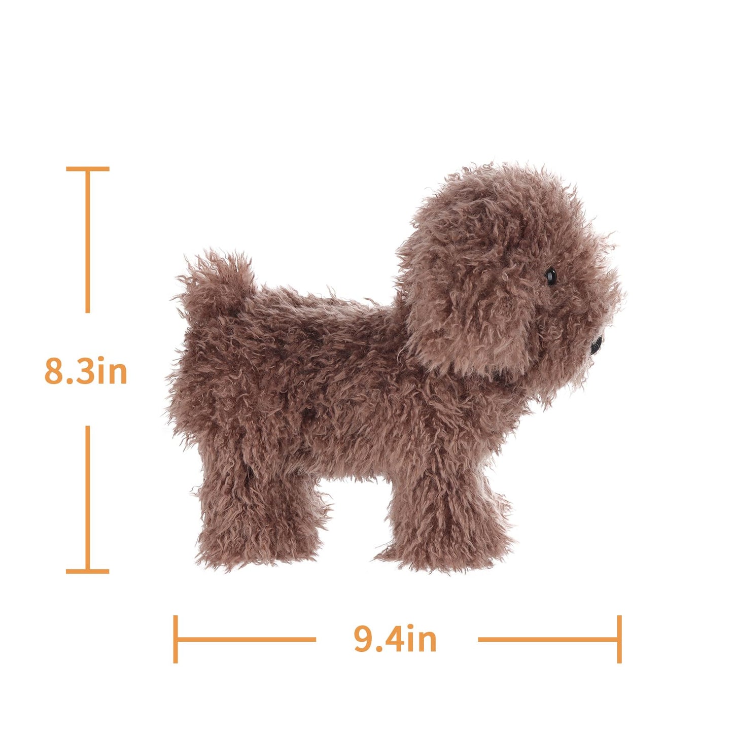 Apricot Lamb Toys Plush Dark Brown Poodle Dog Puppy Stuffed Animal Soft Cuddly Perfect For Child 8.3 Inches