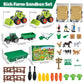 FRUSE Play Sand Farm Toys,Sensory Bins for Toddlers with 2.2lbs Sensory Play Sand,Farm Figures & Tractor Playset,Sandbox Toys fo