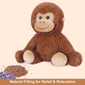 Suzzipals Monkey Stuffed Animals, Microwavable Stuffed Animals Lavender Scented, Monkey Plush Heating Pads For Cramps & Pain Rel