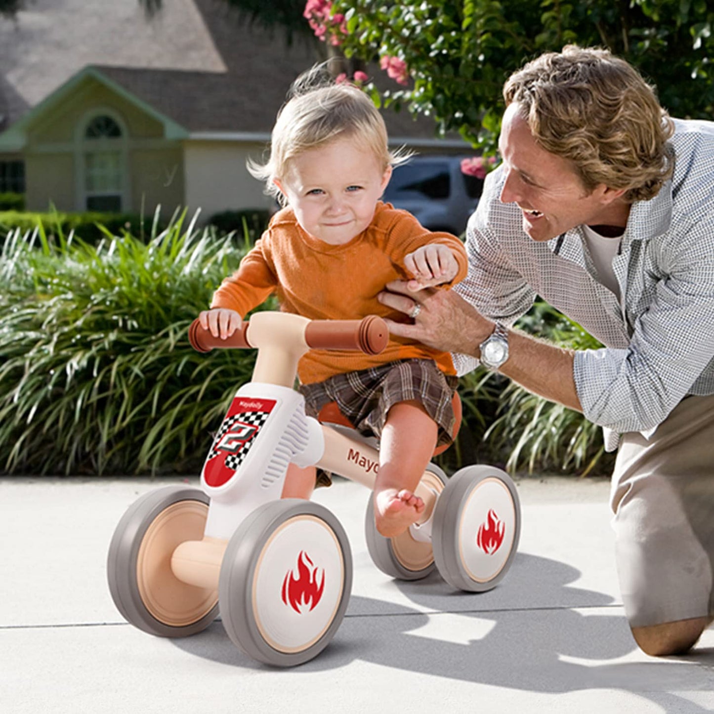 Maydolly Baby Banlance Bike for 1 Year Old Boys Girls Cute 10-24 Months Kids Toy First Birthday Gift No Pedal Toddler 4 Wheels B