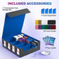 Uaono Trading Card Storage Box With Commander Display; 2400+ Deck Box For Mtg With Removable Cover; Toploader Card Case Fits Magic Tcg Ptcg Sports Cards; 24 Dividers, 4 Stoppers (Black, Blue)
