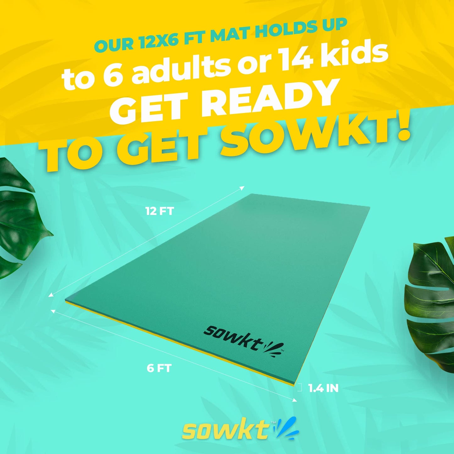 Sowkt Lily Pad Floating Mat (12 X 6 Ft) - Made In Usa Large Floating Water Mat For Lake And Boating - Floating Water Pad For Lak