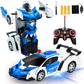 AMENON Remote Control Transform Car Robot Boys Toys with Lights RC Car 2.4Ghz 1:18 Rechargeable 360   Rotating Race Car Christma