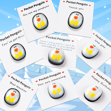 8 Pcs A Little Pocket Penguin Hug, Mini Cute Penguin Pocket Hug Penguin Animal Decoration Stress Relief Toy Special Encourage Bi