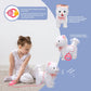 ZGZBLOCK Plush Toy Cat for Kids with Remote Control Leash Interactive Electronic Pets Toys Cat Walking Tongue Out Catcall & Wagging Tail Includes Toys Cat Accessories (White Cat)