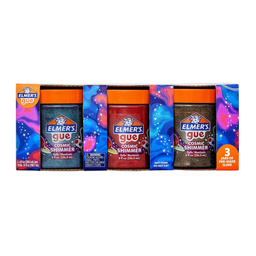 Elmer'S Gue Premade Slime, Cosmic Shimmer Glitter Slime, Variety Pack, 3 Count