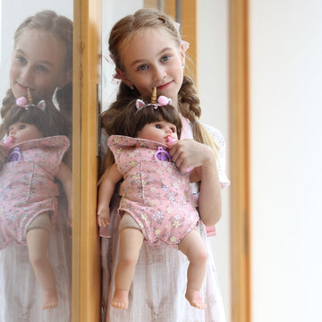 Gagaku Baby Doll Carrier, Toy Baby Carrier For Dolls, Doll Carriers For Toddlers Kids, Baby Doll Carrier For Little Girls, Reborn Baby Doll Accessories - Pink (Pear Flowers)