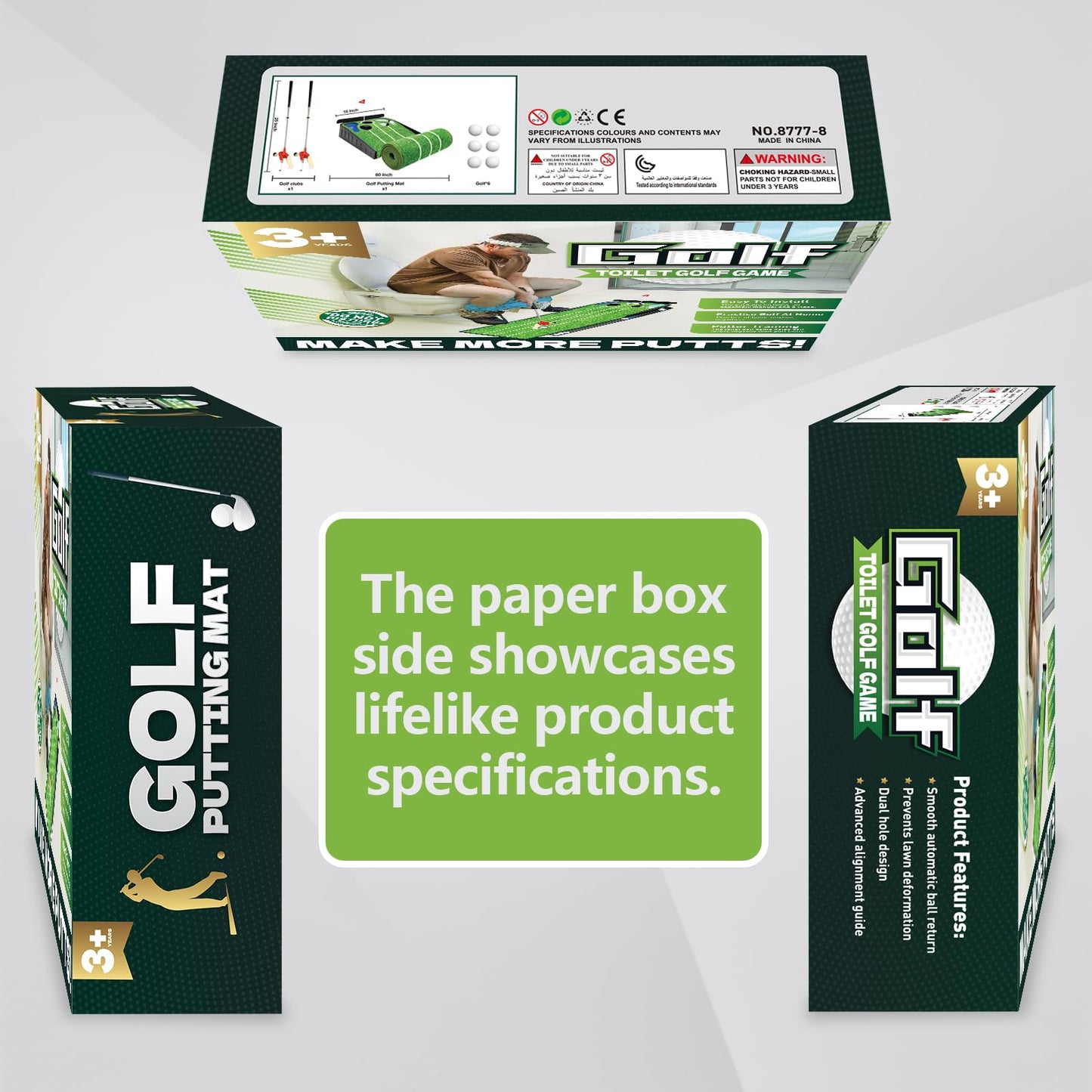 Anyflee 2 Pcs Prank Gift Box, Toilet Golf Game Facade, Wrap The Actual Gifts With A Prank Empty Gag Box, Funny Christmas Gag Pre