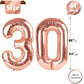 30 Balloon Number, Rose Gold Number 30Th Birthday Balloons 40 Inch, 30 Years Old Rose Gold Birthday Decorations For Men Women, 3