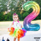 KatchOn Giant Rainbow Number 2 Balloon - 40 Inch Foil Birthday Balloon for 2nd Birthday Decorations, Color: Number 2 Jelly