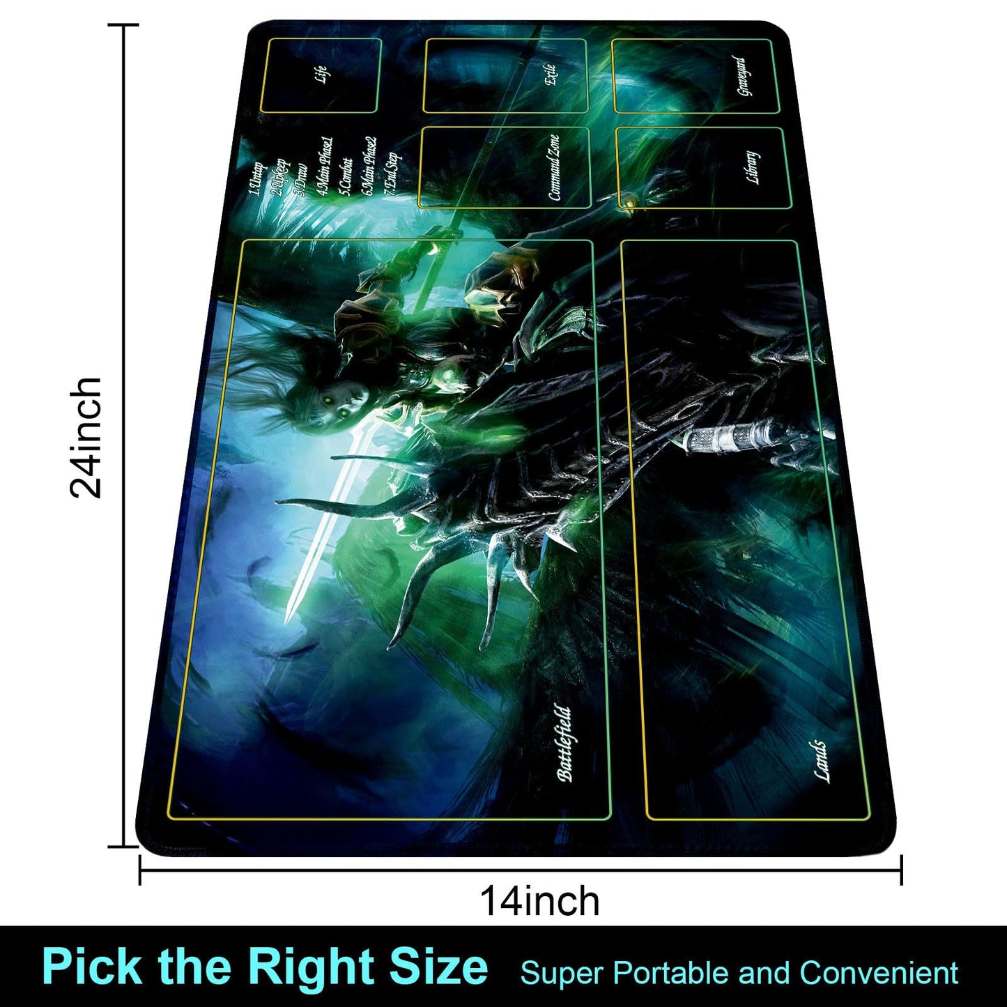 Extalas Experience high-standard Quality with Our MTG Playmat - Perfect for Magic: The Gathering and Lord of The Rings Fans  Complete with a Storage Tube and 7 dice ! (Style15  playmat with zones)