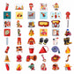 Bulbacraft Firefighter Stickers For Kids, 100Pcs Vinyl Decals, Waterproof, Reusable, Party Favors, School Supplies, Fire Truck T