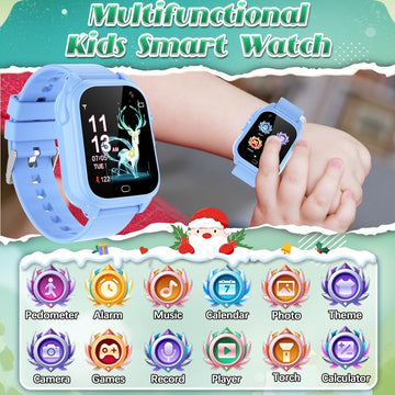 Kids Waterproof Smart Watch For Boys Girls Ages 3-12 Learning Toys Easter Basket Gifts With 26 Games Camera Video 1.44' Touchscreen Music Player Alarm Clock Flashlight Pedometer Toddler Watches ?