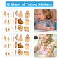 Lcnjscgo 98 PCS Capybara Party Favors, Capybara Temporary Tattoos, Slap Bracelets, Keychains, Stickers, and Badges for Kids Capy