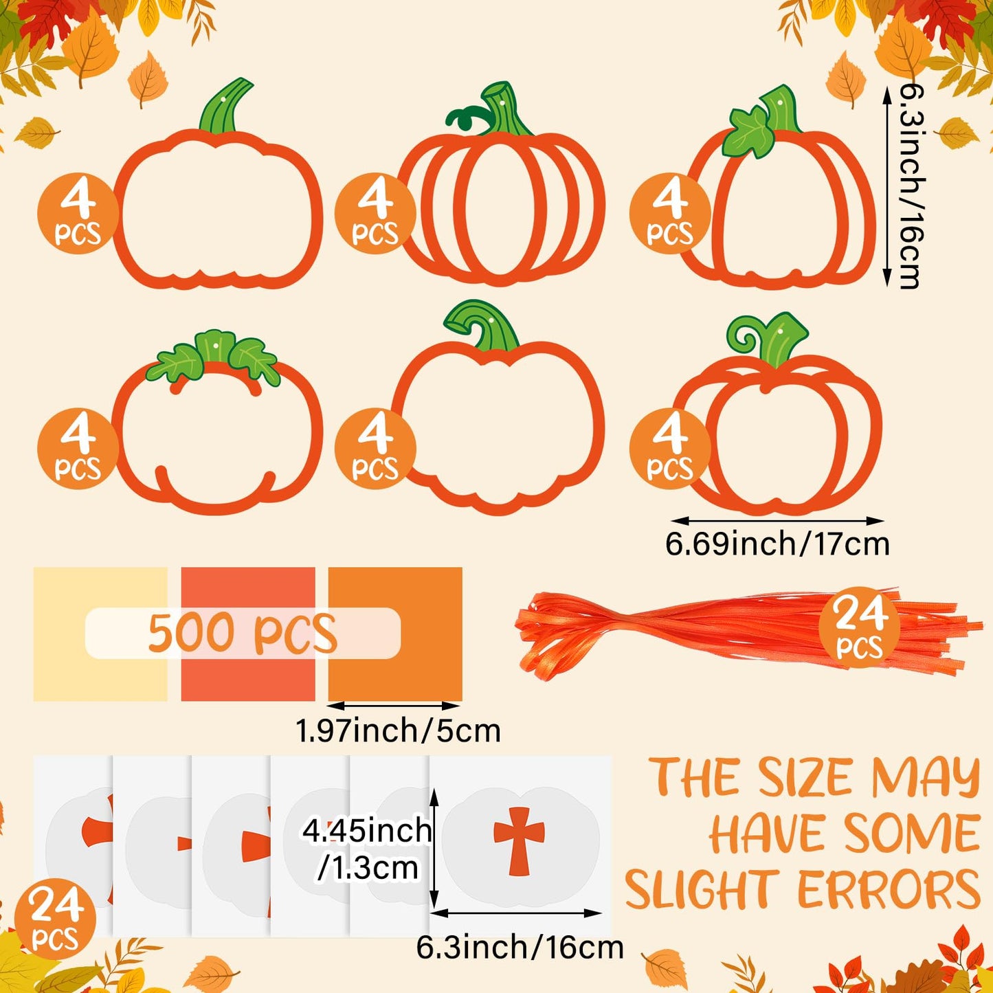 Chiisong 24 Sets Religious Pumpkin Crafts Kit DIY Tissue Paper Sign Crafts for Back to School Fall Harvest Thanksgiving Religiou