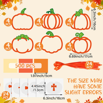 Chiisong 24 Sets Religious Pumpkin Crafts Kit DIY Tissue Paper Sign Crafts for Back to School Fall Harvest Thanksgiving Religiou