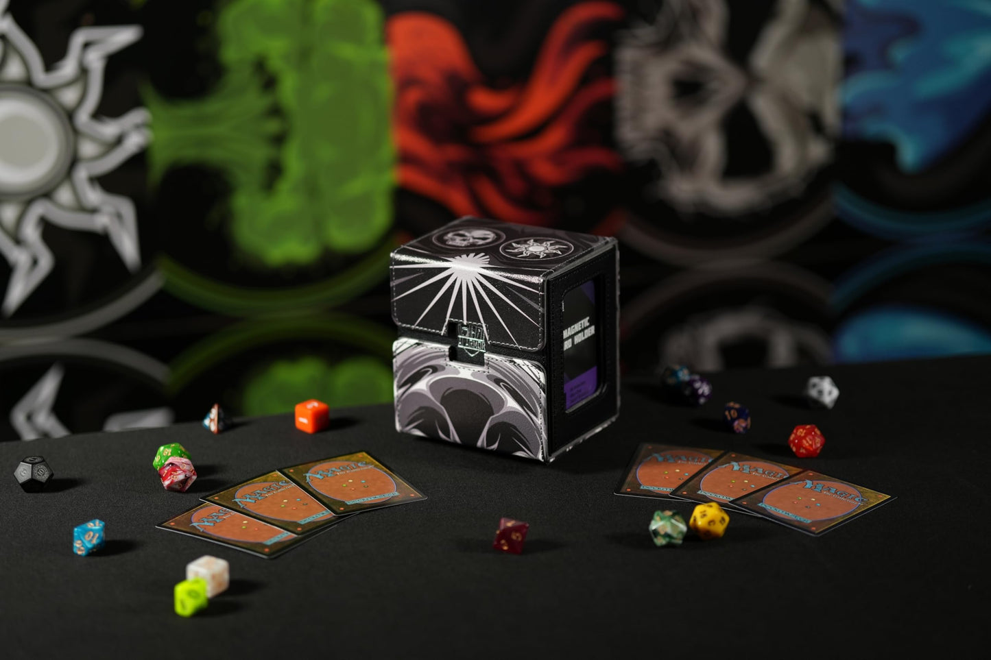 Ai protective covering MTG Commander 100+ Card Custom Art Deck Box With Storage (Black/White)