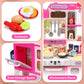 Cute Stone Kids Kitchen Playset, Play Kitchen Set With Sound & Light, Cooking Stove With Steam, Toy Sink,Play Food Toy And Kitch