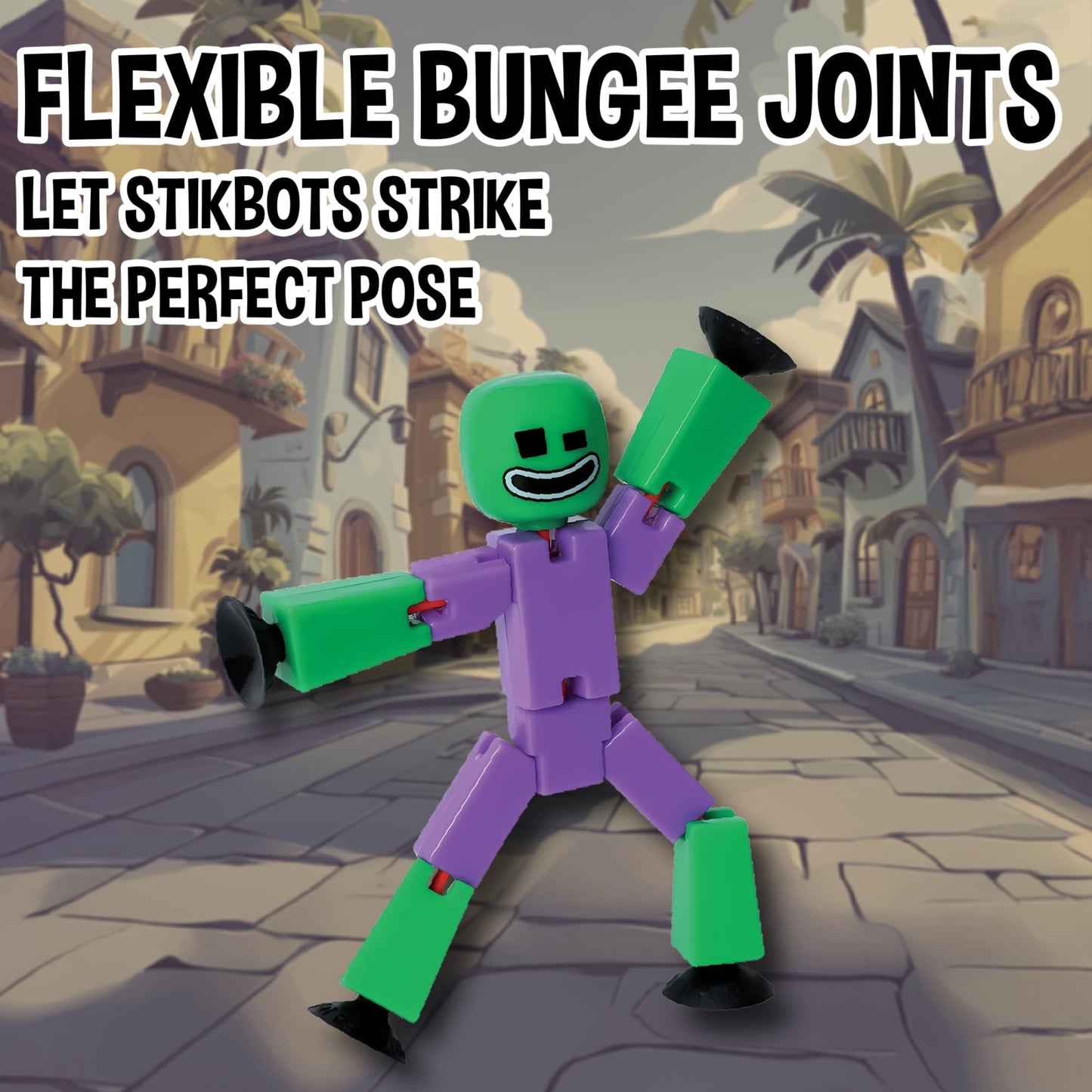 Zing StikBot Crazy Faces 3-Pack - limited availability Solid Colors | Posable Action Figures with Suction Cups for Stop-Motion Animation & Creative Play | Award-Winning STEAM Toy  Age 4+