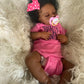 Pinky Reborn Baby Doll Black Girl 20 Inch Realistic Newborn Baby Dolls Realistic African American Reborn Doll Toy With Clothes